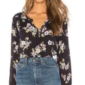 Velvet Black Floral Blouse WornOnTV: Size L
